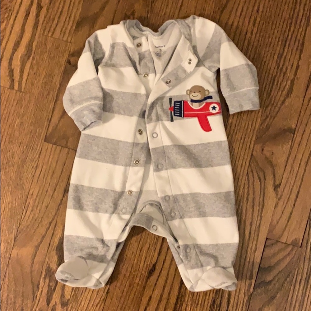 Fuzzy Stripe Sleeper 3 Months